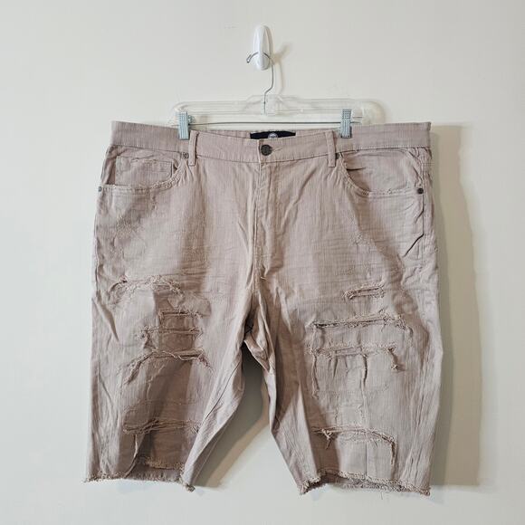 Jordan Craig Khaki Distressed Shorts Size 44 - Picture 1 of 5